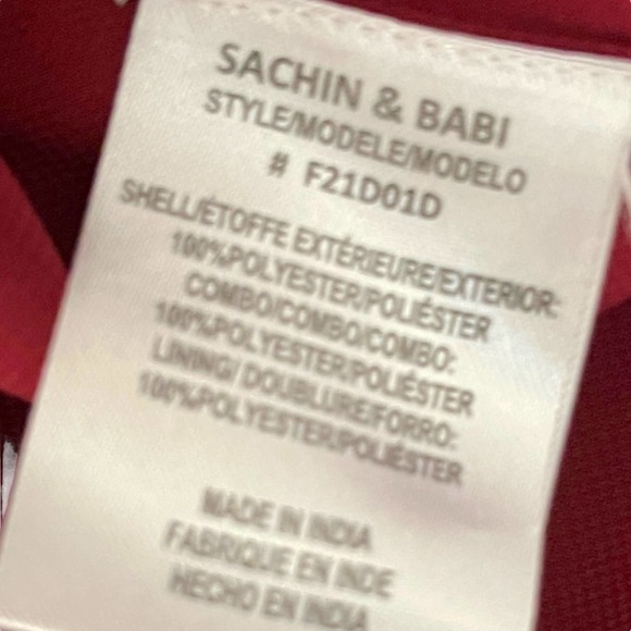 Sachin & Babi Gabby 80s-Inspired Puff Sleeve Cut-Out Tie Back Midi Dress 10 - Picture 13 of 14